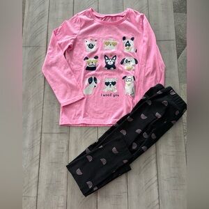 Cute Girls Bundle Carters Top & BCBG Leggings Sz. 7